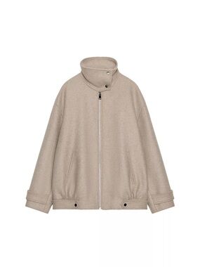Zara Neutral Taupe Belted Jacket